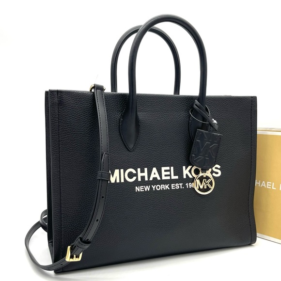 Michael Kors Mirella Medium EW Tote Bag Black - Picture 2 of 9